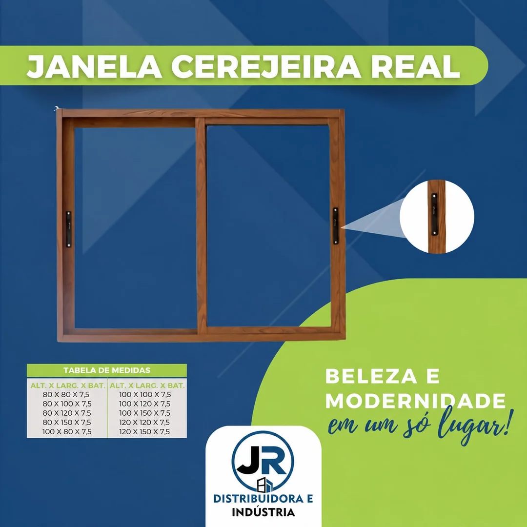Janela de correr cerejeira real