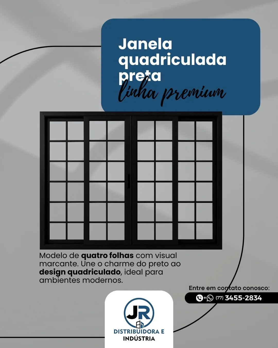 Janela quadriculada preta
